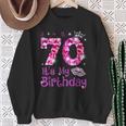 Vintage Happy 70 It's My Birthday Crown Lips 70Th Birthday Sweatshirt Gifts for Old Women