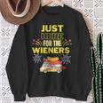 Vintage Hot Dog 4Th Of July I'm Just Here For The Wieners Sweatshirt Gifts for Old Women