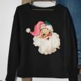 Vintage Pink Santa Claus Water Color Pink Christmas Sweatshirt Gifts for Old Women