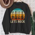 Vintage Retro Lets Rock Rock And Roll Guitar Music Sweatshirt Gifts for Old Women