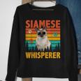 Vintage Retro Siamese Whisperer Cat Sunglasses Lover Sweatshirt Gifts for Old Women