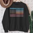 Vintage Sunset American Flag Hendersonville North Carolina Sweatshirt Gifts for Old Women