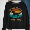 Vintage Sunset Wild Mustang Horse Go Wild Adopt A Mustang Sweatshirt Gifts for Old Women
