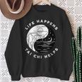 Vintage Tai Chi Life Happens Tai Chi Helps Day Night Sweatshirt Gifts for Old Women