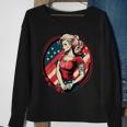 Vintage Tattoo Pin-Up Flag Rebellious Playful American Sweatshirt Gifts for Old Women