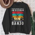 Vintage Never Underestimate An Old Man With A Banjo Musician Sweatshirt Gifts for Old Women