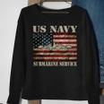 Vintage Us Navy Submarine Service American Flag Sweatshirt Gifts for Old Women