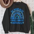 We Wear Blue Child Abuse Prevention Child Abuse Awareness Sweatshirt Gifts for Old Women