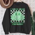 I Wear Green For Cerebral Palsy Awareness Green Ribbon Sweatshirt Gifts for Old Women