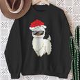 Weihnachtslama Unisex Sweatshirt mit Sonnenbrille & Weihnachtsmütze Geschenke für alte Frauen