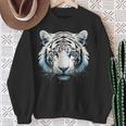 White Tiger Blue Eyes Wild Cat Animal Sweatshirt Gifts for Old Women