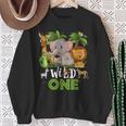 Wild One Birthday 1St Safari Jungle Family Sweatshirt Gifts for Old Women