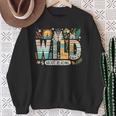 Wild About Reading Bookworm Book Reader Zoo Animals Sweatshirt Gifts for Old Women