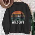 Wildlife Nature Forest Trees Outdoors Vintage Retro Sunset Sweatshirt Gifts for Old Women