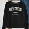 Wisconsin Wi Vintage Sports Retro Varsity Sweatshirt Gifts for Old Women