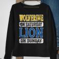 Wolverine On Saturday Lion On Sunday Detroit Sweatshirt Gifts for Old Women