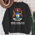 The Wolverine State Michigan Flag Detroit Great Lakes Sweatshirt Gifts for Old Women