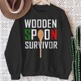 Wooden Spoon Survivor Italian Joke Sweatshirt Gifts for Old Women