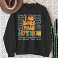 Word Cloud Puzzle Piece Inspirational Autism Awareness Sweatshirt Gifts for Old Women