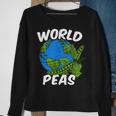 World Peas Pun Peace On Earth Globe Pea Pods Sweatshirt Gifts for Old Women