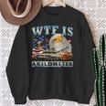 Wtf Is A Kilometer Eagle Badge American Signature Burger Sweatshirt Gifts for Old Women