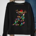 Xmas Reindeer Black Cat Christmas Lights Cat Lover Sweatshirt Gifts for Old Women