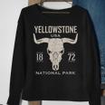 Yellowstone National Park Bison Skull Buffalo Vintage Sweatshirt Gifts for Old Women