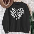 Zebra Fur Animal Skin Heart Print Waves Pattern Sweatshirt Geschenke für alte Frauen