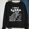 Zebra Ribbon's Not For The Weak Support Cvid Awareness Sweatshirt Gifts for Old Women