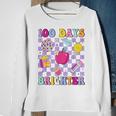 100 Days Brighter Retro Disco 100Th Day Of School Teacher Sweatshirt Gifts for Old Women