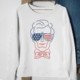 Abe Line Drawing Usa 4Th Of July President Abraham Lincoln Sweatshirt Gifts for Old Women