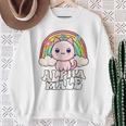 Alpha Male Cat Rainbow Sweatshirt Gifts for Old Women