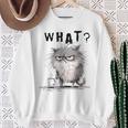 Bad Temper Feline With Coffee Grumpily Catty Grouchy Catt Sweatshirt Gifts for Old Women