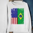 Brazilian American Flag Half Brazil Half Usa Pride Sweatshirt Gifts for Old Women