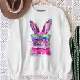 Bunny Face With Tie Dye Glasses Happy Easter Day Boy Kid Sweatshirt Gifts for Old Women