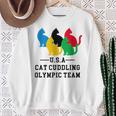 Cat Cuddling Olympic Team Sweatshirt Gifts for Old Women