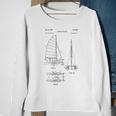 Catamaran Sailboat Blueprint Old Sailing Boat Ocean Sweatshirt Gifts for Old Women