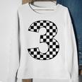 Checkered Birthday 3 Three Race Car 3Rd Birthday Racing Car Sweatshirt Gifts for Old Women