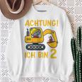 Children's Achtung Ich Bin 2 Jahre Alt 2Nd Birthday Digger Rhino Sweatshirt Geschenke für alte Frauen