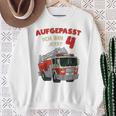 Children's Birthday Feuerwehr Aufgepasst Ich Bin Jetzt 4 Jahre Fire Brigade Sweatshirt Geschenke für alte Frauen