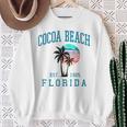 Cocoa Beach Florida Beach Retro Sunset Palm Trees Summer Sweatshirt Gifts for Old Women