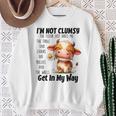 Cow I'm Not Clumsy The Floor Just Hates Me The Table Sweatshirt Gifts for Old Women