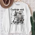 Cowboys And Angels Retro Cowgirl Sweatshirt Gifts for Old Women