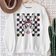 Cute Bunny With Leopard Bandana Glasses Bubblegum Easter Day Sweatshirt Gifts for Old Women