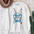 Cute Rabbit Bunny Face Glasses Bow Tie Happy Easter Day Boys Sweatshirt Gifts for Old Women