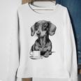 Dachshund Puppy Wiener With Coffee Sweatshirt Gifts for Old Women