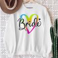 Damen Braut 2024 Junggesellinnenabschied Regenbogen Braut To Be Hochzeit Sweatshirt Geschenke für alte Frauen