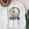 Damen Lustiger Toaster Zitat Live Laugh Toaster Bad Papa Humor Mit-Ausschnitt Sweatshirt Geschenke für alte Frauen