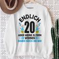 Endlich 20 Sweatshirt, Humorvolles Design über Eltern Wohnen Noch Geschenke für alte Frauen