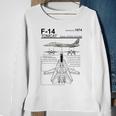 F-14 Tomcat Navy Fighter Jet Diagram Graphic Sweatshirt Gifts for Old Women